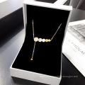 Shangjie OEM Titanium steel gold disc mother-of-pearl pendant necklace diamond nameplate necklaces